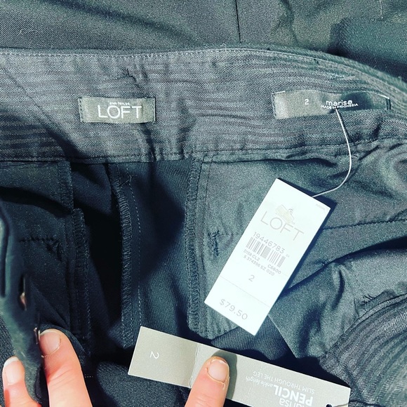 🔥 NWT LOT OF 3 LOFT WOMEN COTTON WORK BUSINESS TROUSERS 2 WIDE 1 PENCIL - Picture 6 of 16